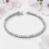Silver tennis bracelet with sparkling zirconia stones