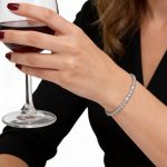 Silver tennis bracelet with sparkling zirconia stones