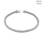 Silver tennis bracelet with sparkling zirconia stones
