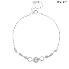   Silver bracelet with zirconia stones and musical note decorations