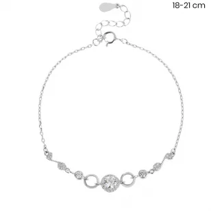   Silver bracelet with zirconia stones and musical note decorations