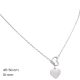 Silver collier necklace with Y-shaped heart pendant Without stones / No stones