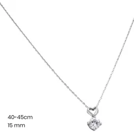 Silver necklace with zirconia pendant