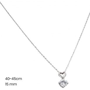 Silver necklace with zirconia pendant