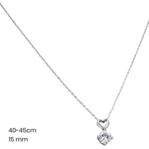 Silver necklace with zirconia pendant