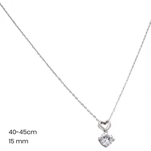 Ezüst collier nyakék cirkónia medállal
