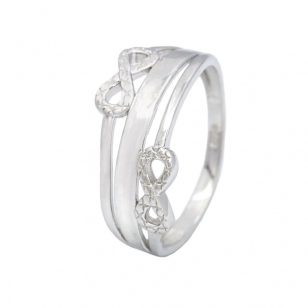 Silver ring with double infinity symbol