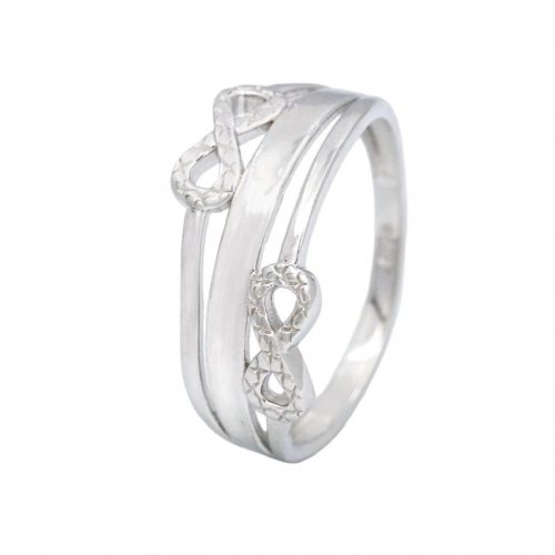 Silver ring with double infinity symbol