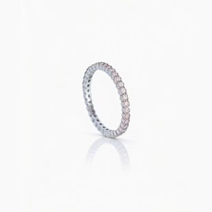 Eternity silver ring with stones all around