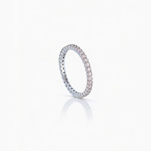 Eternity silver ring with stones all around