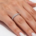 Eternity silver ring with stones all around