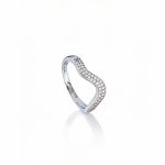 Silver ring with wave design