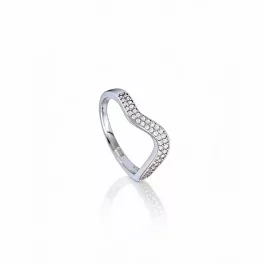 Silver ring with wave design