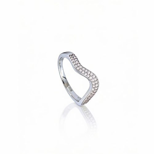 Silver ring with wave design