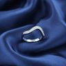 Silver ring with wave design