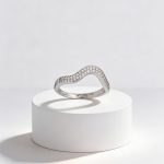 Silver ring with wave design