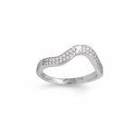 Silver ring with wave design