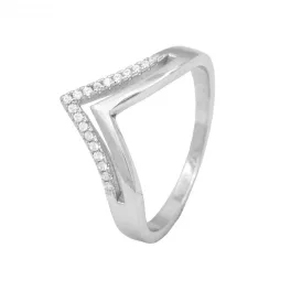 Silver ring in Victorian style with zirconia stones