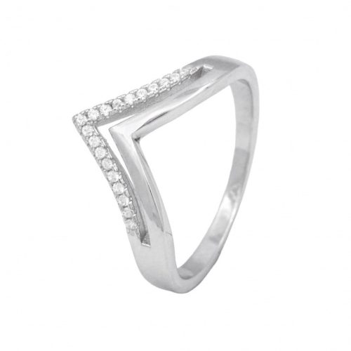 Silver ring in Victorian style with zirconia stones