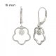 Silver drop / dangle earrings with flowers