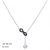 Silver necklace with black infinity symbol pendant