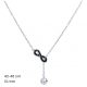 Silver necklace with black infinity symbol pendant