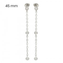 Silver drop chain earrings