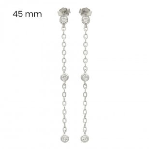 Silver drop chain earrings