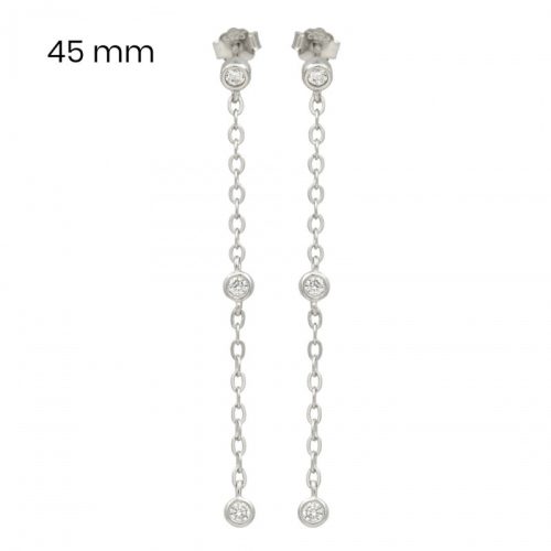 Silver drop chain earrings