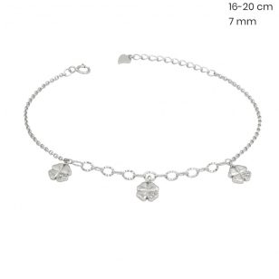 Silver four-leaf clover bracelet