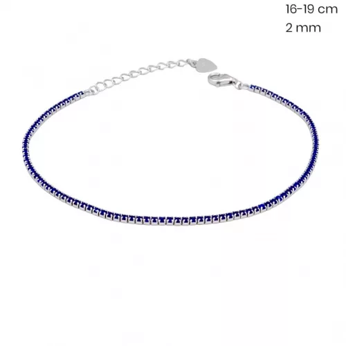 Silver bracelet with blue stones