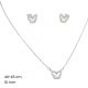 Silver chain with mother-of-pearl butterfly pendant and earrings