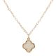 Gold-plated silver pendant necklace with mother-of-pearl four-leaf clover pendant