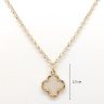   Gold-plated silver pendant necklace with mother-of-pearl four-leaf clover pendant
