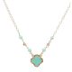 Gold-plated silver necklace with turquoise four-leaf clover