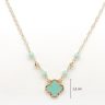 Gold-plated silver necklace with turquoise four-leaf clover