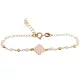 Gold-plated silver bracelet with pink four-leaf clover