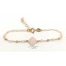Gold-plated silver bracelet with pink four-leaf clover