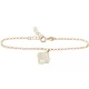 Gold-plated silver bracelet with mother-of-pearl four-leaf clover pendant