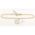 Gold-plated silver bracelet with mother-of-pearl four-leaf clover pendant