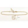   Gold-plated silver bracelet with mother-of-pearl four-leaf clover pendant