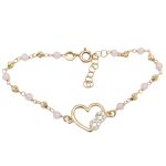 Gold-plated silver bracelet with heart and infinity pendant
