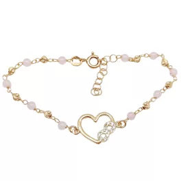 Gold-plated silver bracelet with heart and infinity pendant