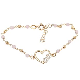 Gold-plated silver bracelet with heart and infinity pendant