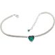 Silver bracelet with green zirconia heart