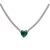 Silver necklace with green zirconia heart