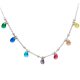 Silver necklace with colorful zirconia stones