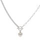 Silver heart charm necklace with mismatched chain