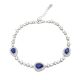 Blue stone silver bracelet with dark blue drop