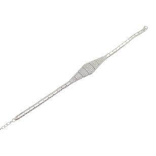 Silver bracelet with lots of zirconia stones